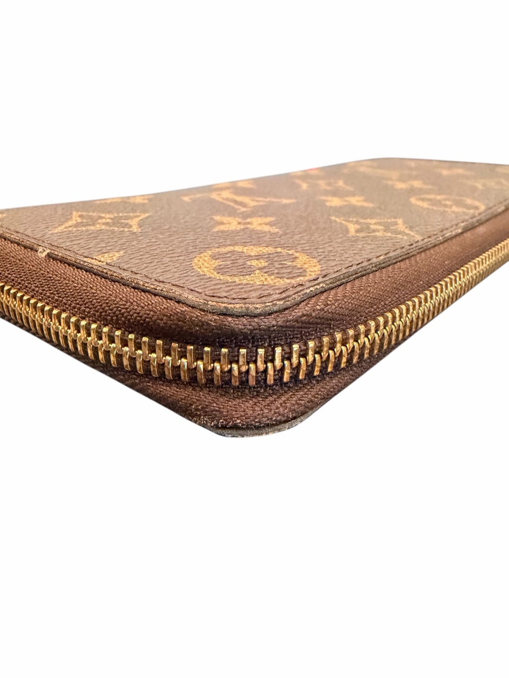 Louis Vuitton Monogram Zip Around Wallet with Fuchsia Interior and Pull - Picture 7 of 15